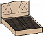 Кровать Шер ( Дуб апрель темный) 140х200 (основание 32 мм)