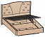 Кровать Шер с подъемным механизмом (Дуб серый) 140х200 (основание 16мм)