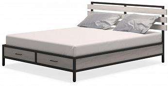 Кровать Лофт КМ-1.6 Белый крафт