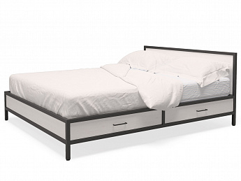 Кровать Лофт КМ-3.6 Белый шпон