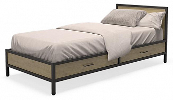 Кровать Лофт КМ-3.1 Натуральный шпон