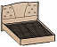 Кровать Шер ( Дуб серый) 160х200 (основание 32 мм)