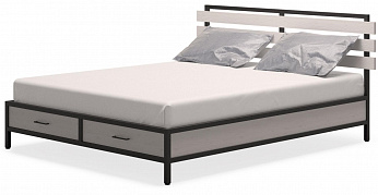 Кровать Лофт КМ-1.6 Белый шпон